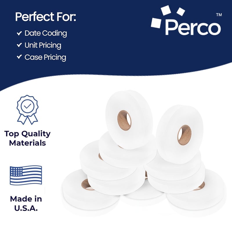 Perco White Pricing Labels for Monarch 1130 Price Gun - 1 Sleeve, 25,000 Blank Marking Labels - with Ink Roll Included - Image 4